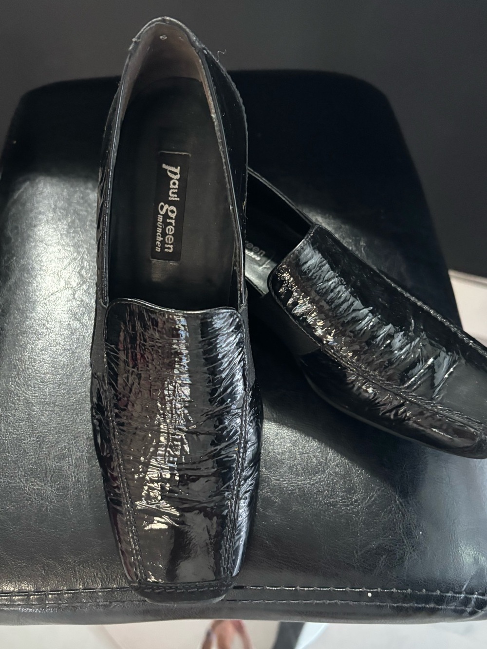 Paul Green Black Patent Leather Loafers